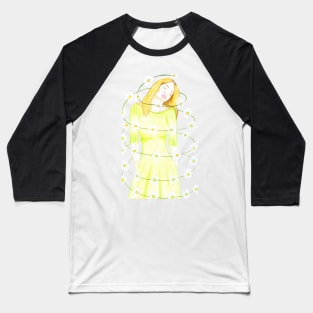 Dancing with the Daisies- Deep Red Baseball T-Shirt